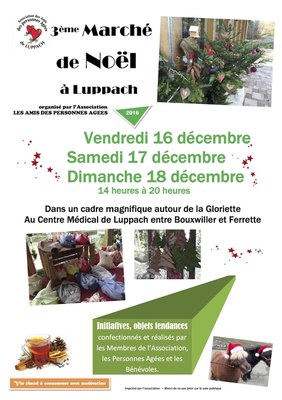 Affiche marché de Noël de Luppach 2016
