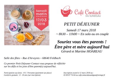 Affiche petit déjeuner café contact