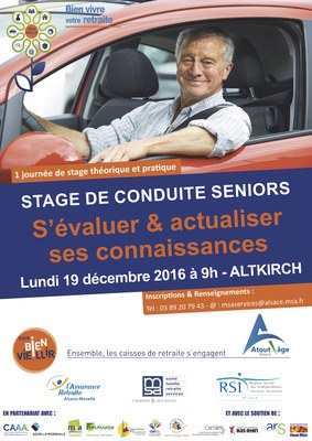 Affiche stage de prévention conduite seniors
