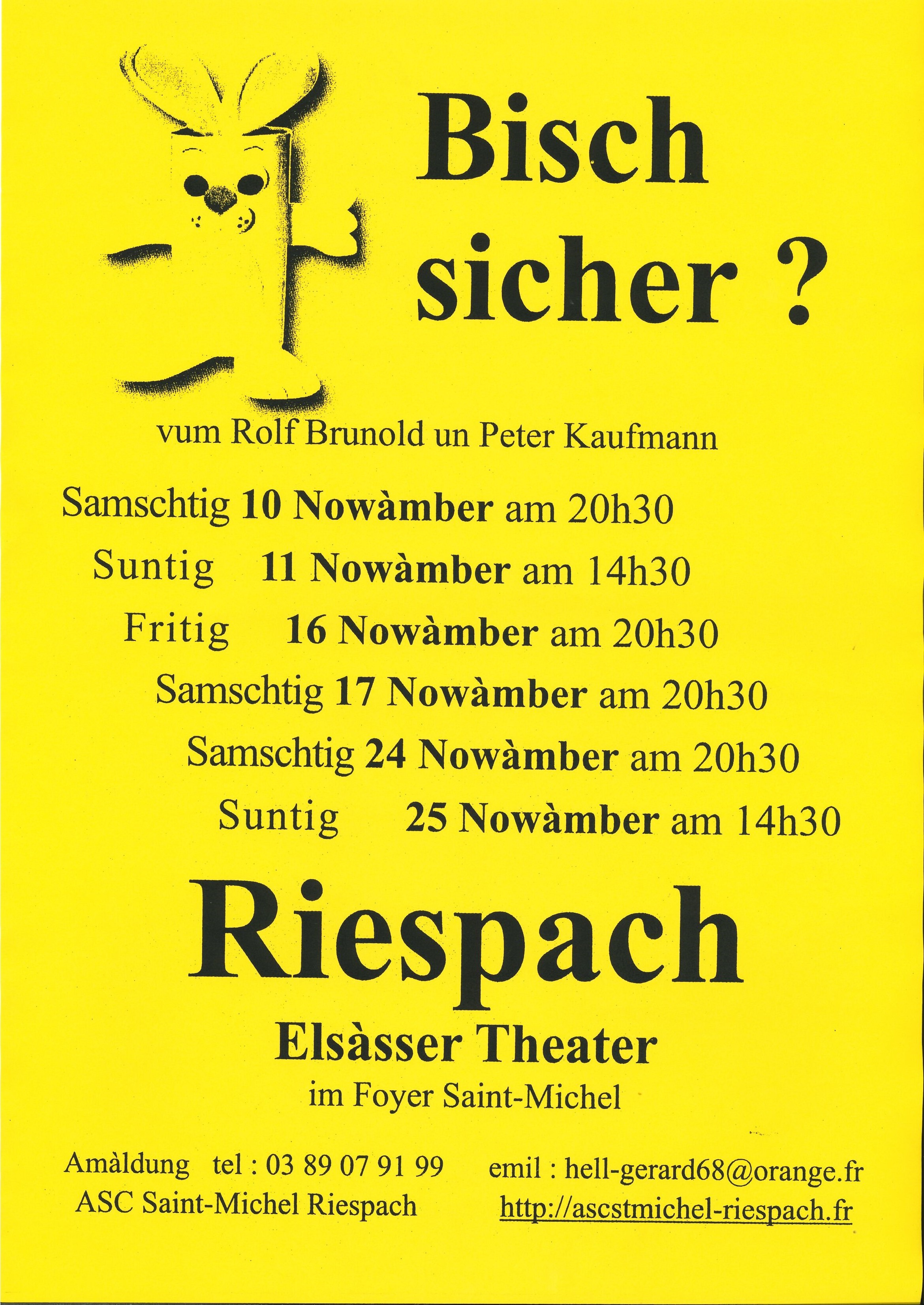Affiche théâtre Alsacien Riespach 2018