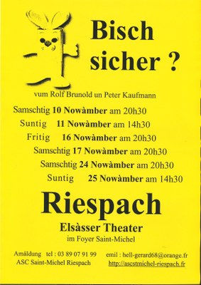 Affiche théâtre Alsacien Riespach 2018