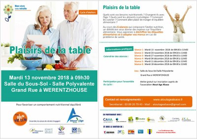 Atelier table bien vivre votre retraite 13 nov 2018