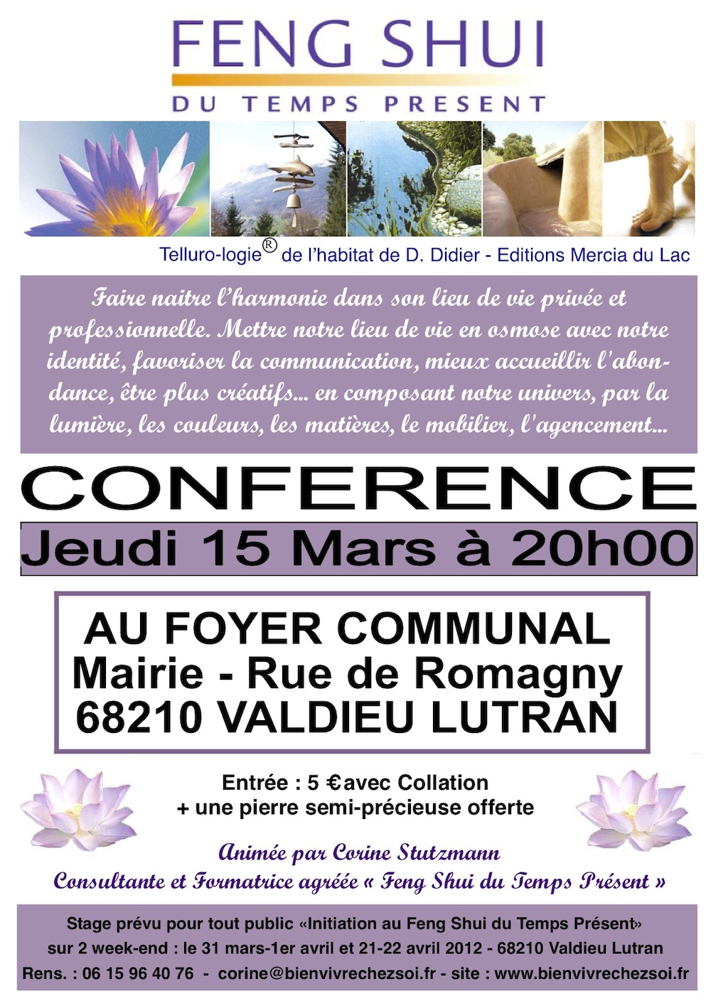 Affiche conférence Feng Shui du 15 mars 2012