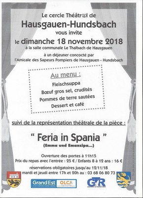 Repas 2018 Cercle théâtral Hausgauen-Hundsbach