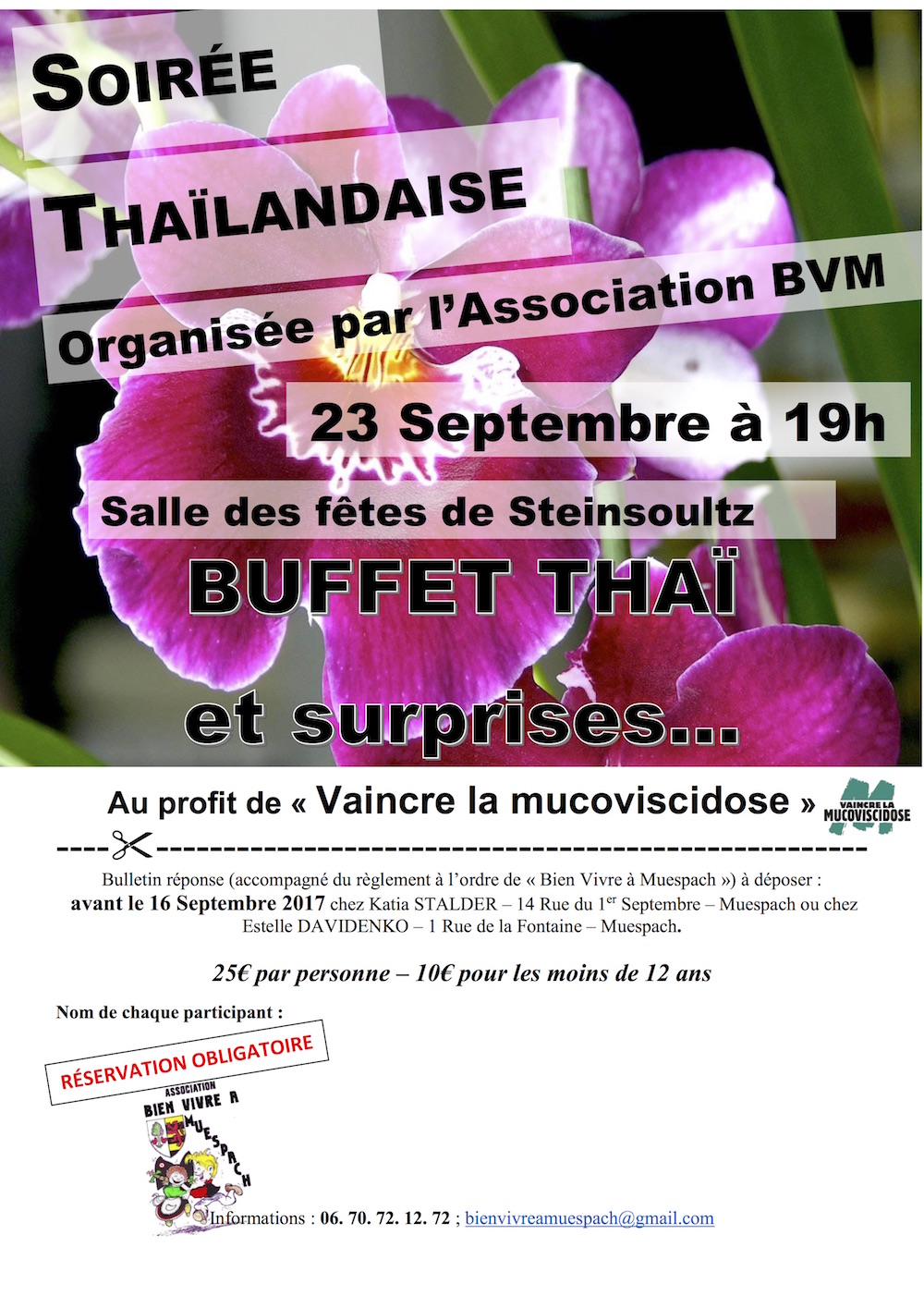 Flyer Soirée Thailandaise - Bien Vivre à Muespach - Septembre 2017