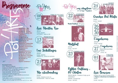 Programme du festival Pot'Arts 2017