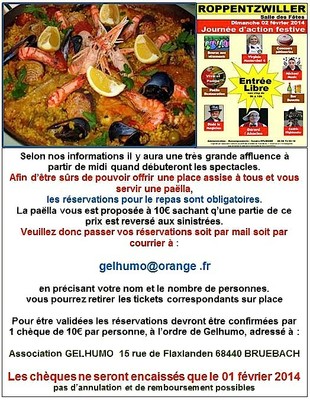 Réservations repas 2 février 2014