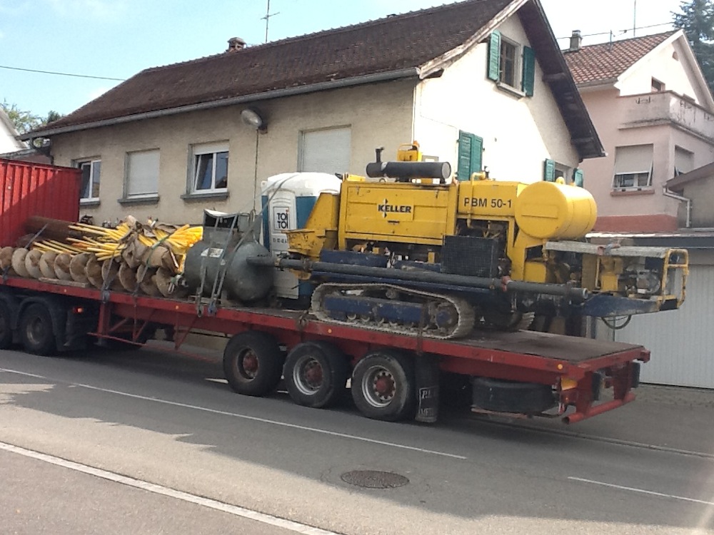 Arrivée de la machine à forer