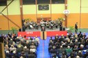 Cliché de M. Schielin, maire de Waldighoffen, lors de son discours à ses voeux 2015. Maire au pupitre