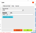 Fenêtre lien texte