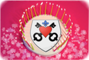 Gâteau d'anniversaire au blason communal