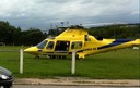 Photo prise le 19 juillet 2012 à Waldighoffen : hélicoptère jaune et bleu du Samu 68 L'hélicoptère du Samu