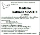Avis de décès SUSSELIN Nathalie