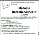 Avis de décès SUSSELIN Nathalie