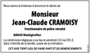 L'avis de décès paru dans L'Alsace du 12 mai 2013 de M. Jean-Claude Cramoisy Avis de décès Cramoisy Jean-Claude
