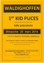 L'affiche pour la publicité du 1er Kid Puces organisé par l'école de Waldighoffen. Affiche Kid Puces Waldighoffen