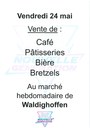 Vente de pâtisseries au marché ce vendredi 24 mai