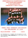 Affiche 1/2 finale benjamines du dimanche 13 mai.