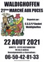 Affiche marché aux puces du 22 aout 2021.