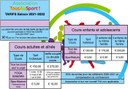 Tarifs des cours collectifs 2021-22 Ass Tous au Sport