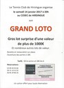 Affiche du tenis club de Hirsingue pour le grand Loto