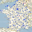 Cartographie des mesures de radioactivité de l'air en France