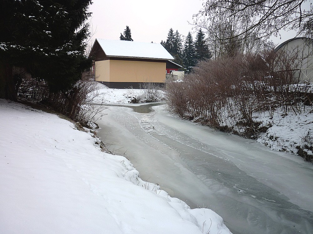 L'Ill gelée à Waldighoffen le 7 fév 12-photo R.Minery