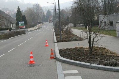 Chantier délimité par des cônes