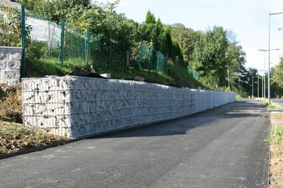 Mur en gabions terminé
