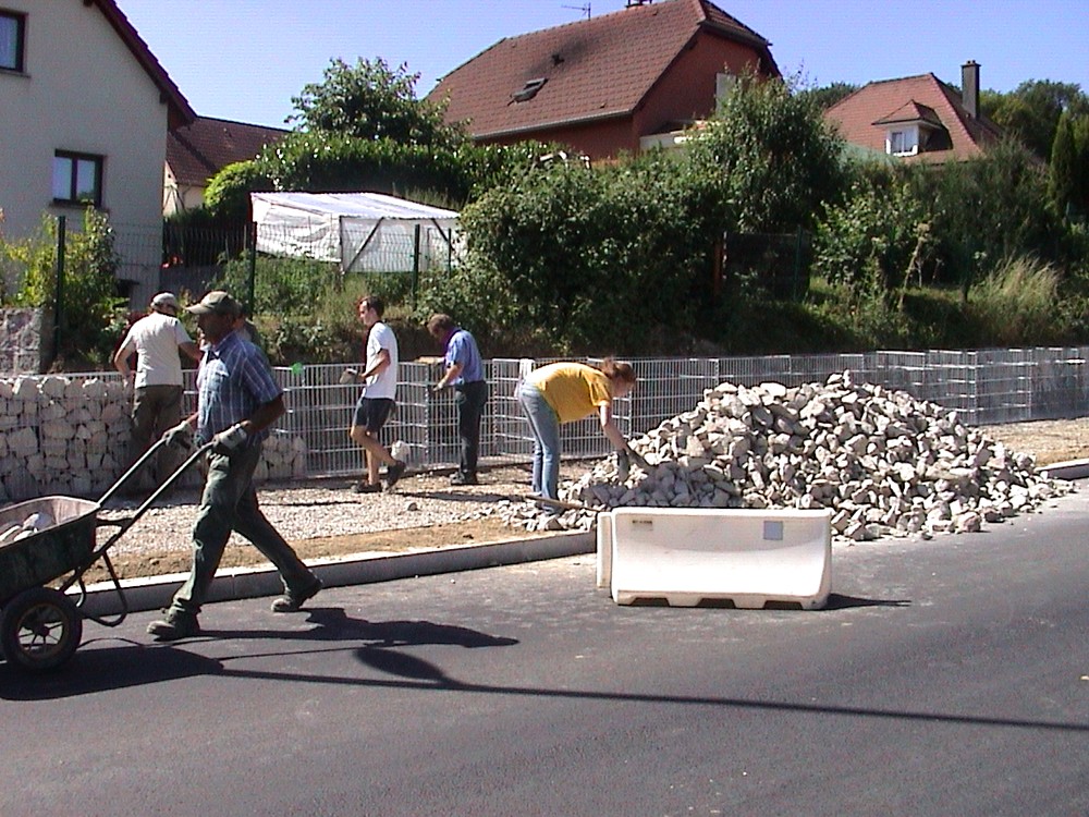 Pose de gabions à Waldighoffen, photo d'ensemble n°2
