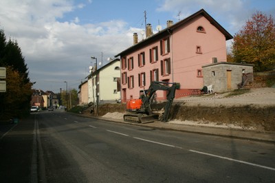 Préparation pour pose de gabions rue du Maréchal Joffre