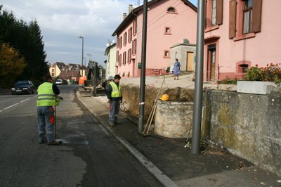 Travaux avant gabions rue du Maréchal Joffre